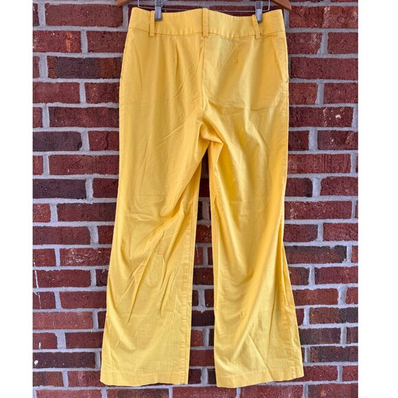 Trina Turk Yellow Wide Leg Trouser Pants Size 8 Lightweight Summer Resort - Picture 6 of 6